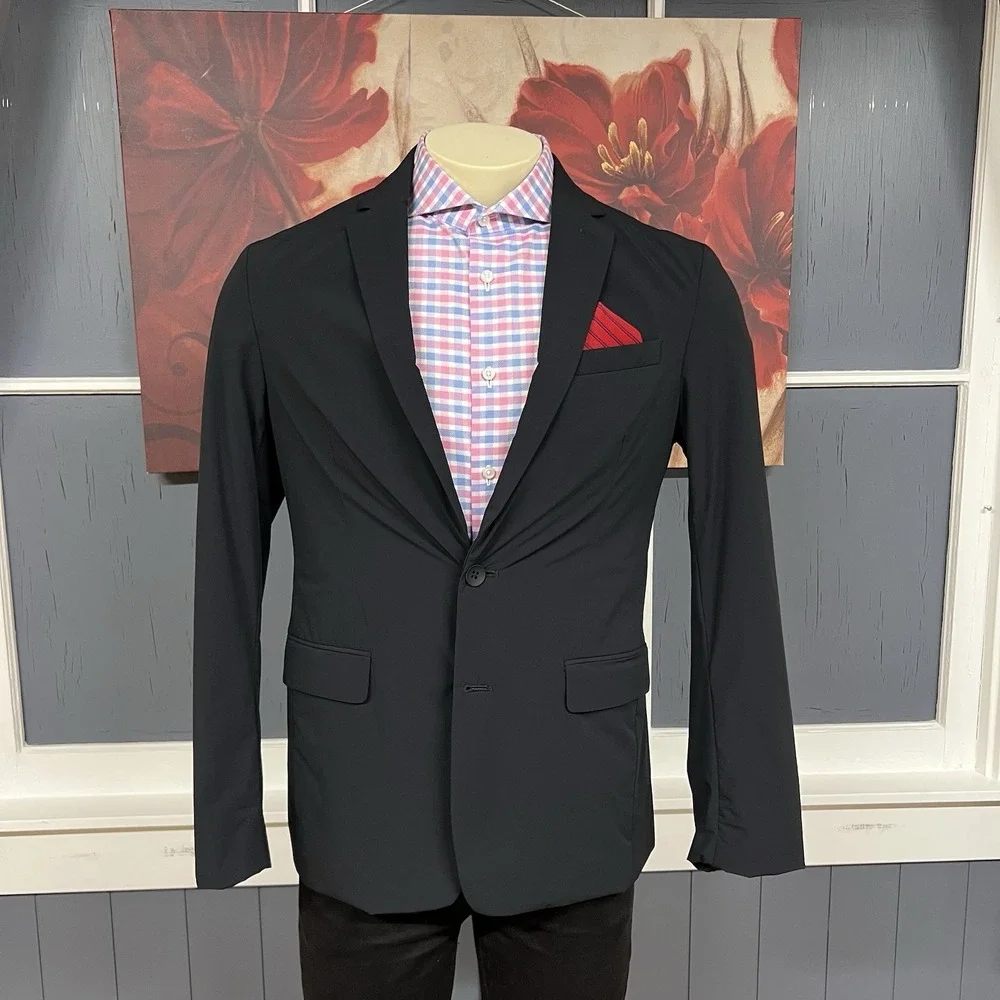 Banana Republic Travel Performance Blazer‎ Mens 38R Slim Fit Softshell Black